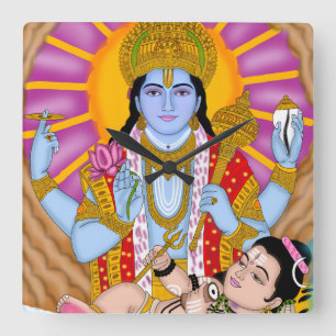 Shiva & Vishnu Uhr – Göttlicher Wanddekor & Home D
