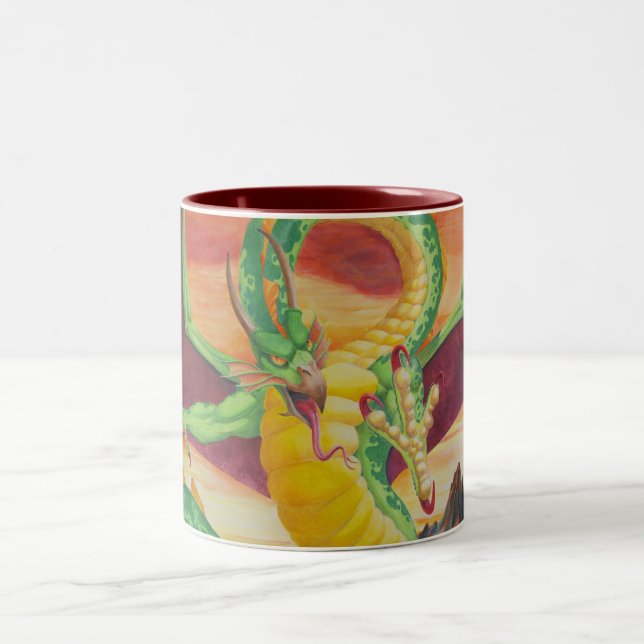 Shivan Drache-Neukonstruktion Zweifarbige Tasse (Mittel)