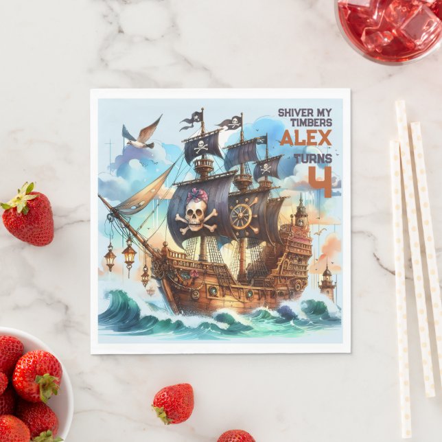 Shiver My Timbers Pirate Theme Serviette (Beispiel)