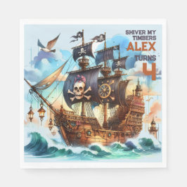 Shiver My Timbers Pirate Theme Serviette