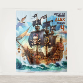 Shiver My Timbers Pirate Theme Wandteppich