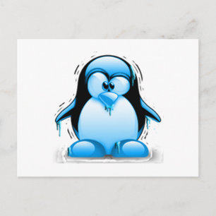 Shivering Cold Blue Tux Postkarte