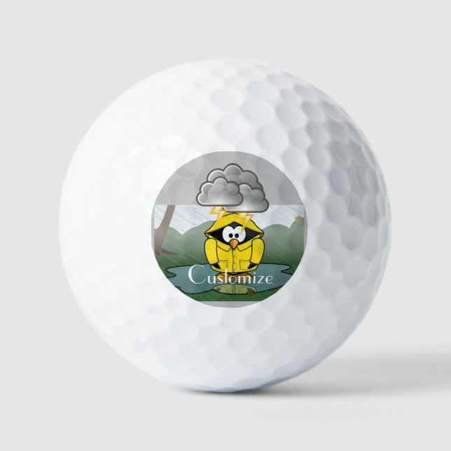 Shivering Rainy Day Pinguin Thunder_Cove Golfball (Vorderseite)