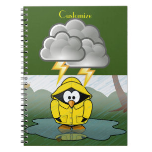 Shivering Rainy Day Pinguin Thunder_Cove Notizblock