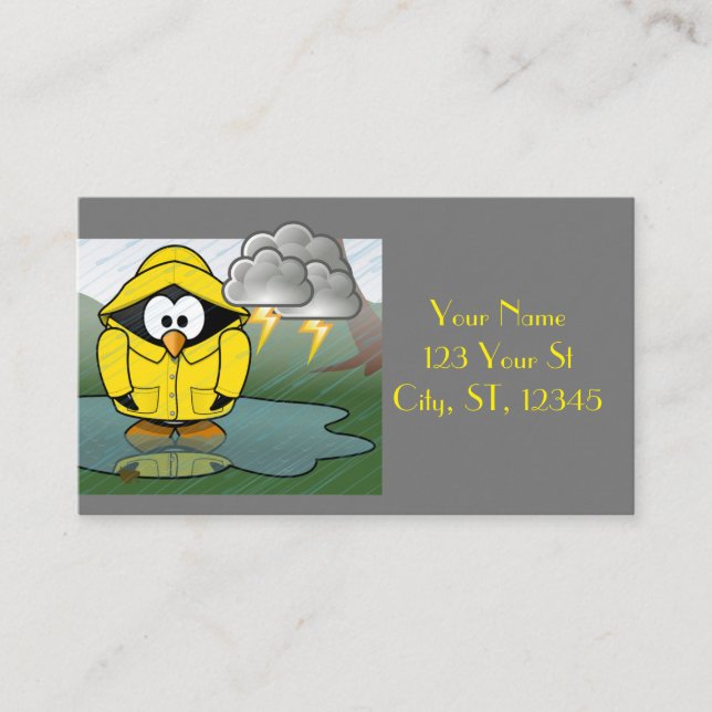 Shivering Rainy Day Pinguin Thunder_Cove Visitenkarte (Vorderseite)