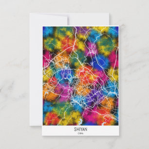 Shiyan China City Map Dankeskarte