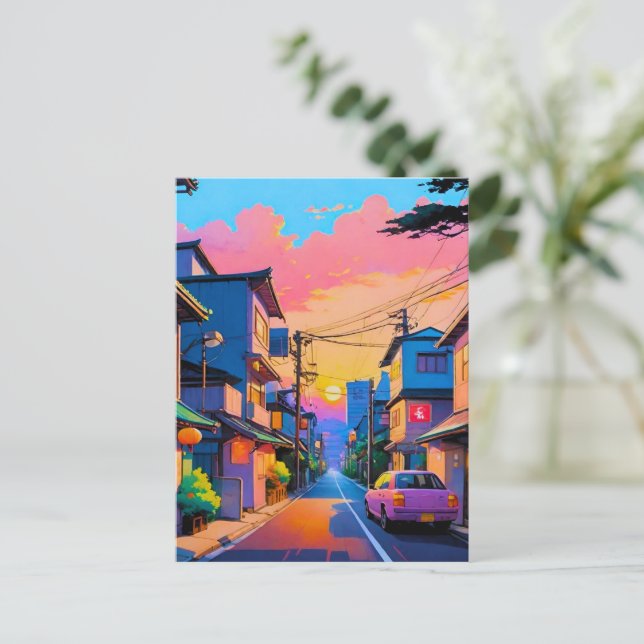 "Shizuka no Michi" (Quiet Street) Feiertagspostkarte (Stehend Vorderseite)