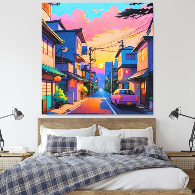 "Shizuka no Michi" (Quiet Street) Leinwanddruck (Insitu (Schlafzimmer))