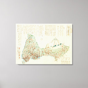 Shizuoka-Ken, JapanPanoramic Karte Leinwanddruck