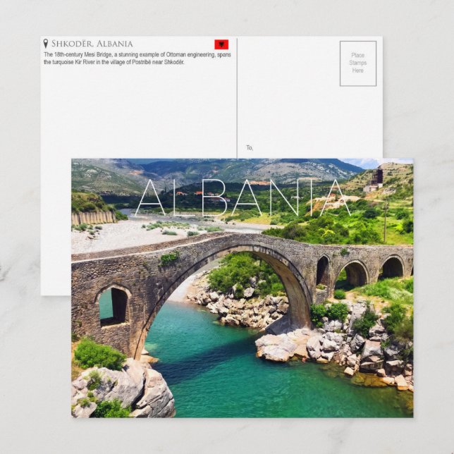 Shkodër, Albanien-Reisepostkarte Postkarte (Vorne/Hinten)