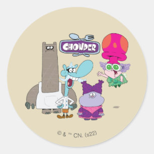 Shnitzel, Mung, Chowder und Truffles Runder Aufkleber