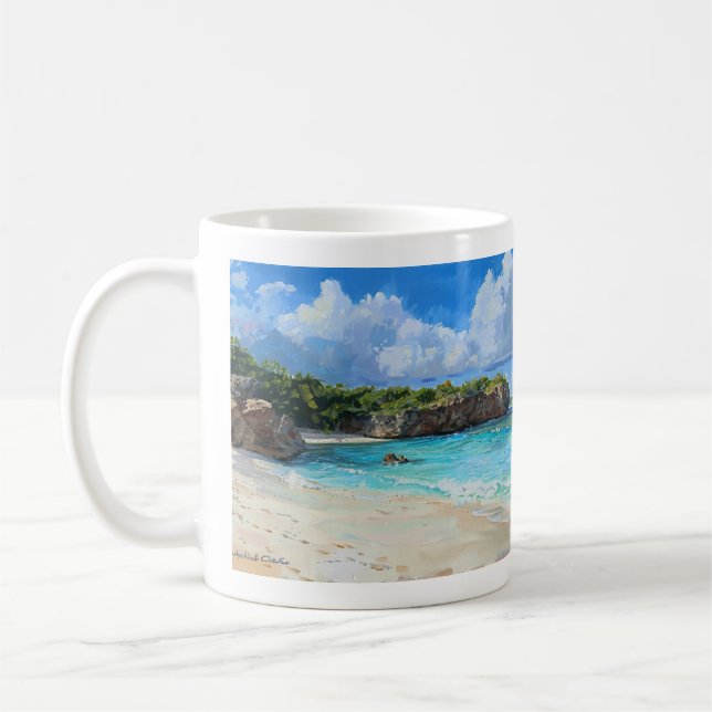 Shoal Beach, Anguilla Coffee Tasse (Links)
