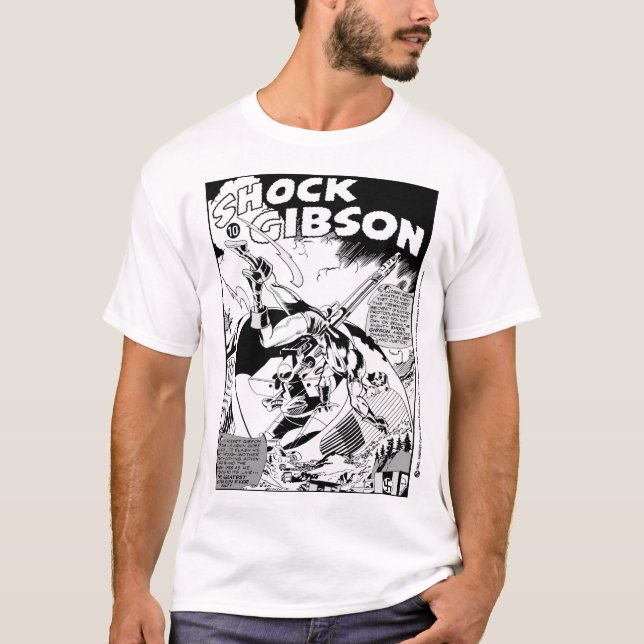 'SHOCK Gibson' Comic Panel T-Shirt (Devant)
