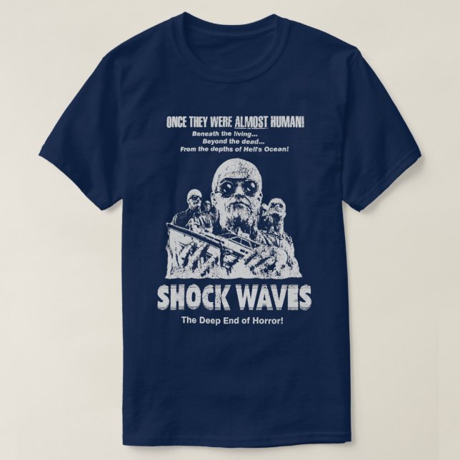 Shock Waves 70er Zombie Horror Movie T-Shirt (Design vorne)