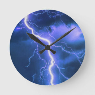 Shocking Lightning Strike   Runde Wanduhr