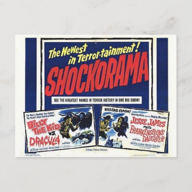 Shockorama Double dracula mfrankenstein Postkarte (Vorderseite)