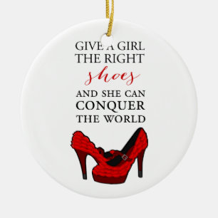 Shoe-aholic, Gib einem Mädchen die richtigen Schu Keramikornament
