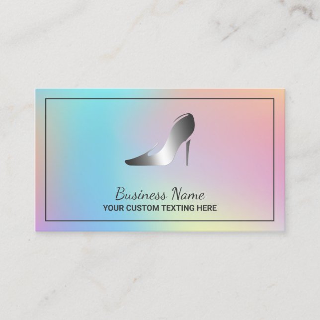 Shoe Boutique Hologram Visitenkarte (Vorderseite)