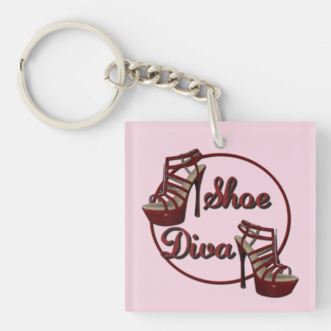 Shoe Diva Women's Spaß Rosa Schlüsselkette Schlüsselanhänger (Vorderseite)