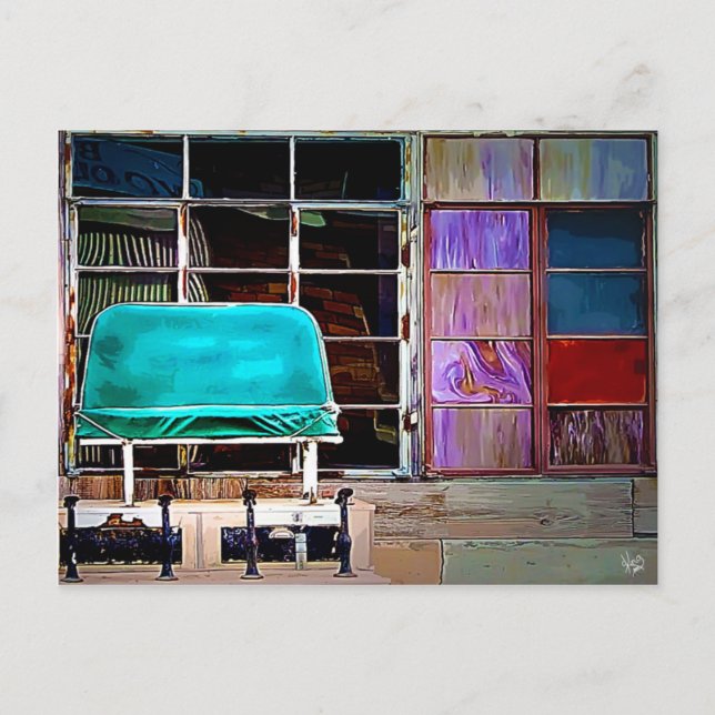 Shoe Shine Bench, Alpine, TX Postkarte (Vorderseite)