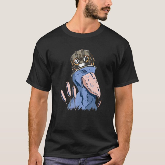 Shoebill Steampunk Hat Shoebill Bird African Bird T-Shirt (Vorderseite)