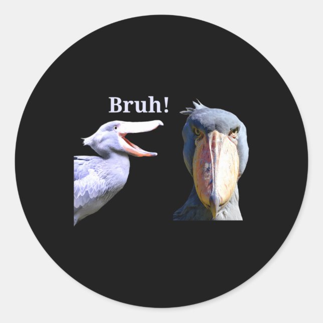 Shoebill Stork Bruh Giant Bird Runder Aufkleber (Vorderseite)