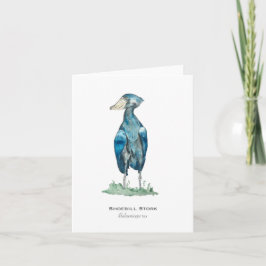 Shoebill Stork Folded Note Card Karte
