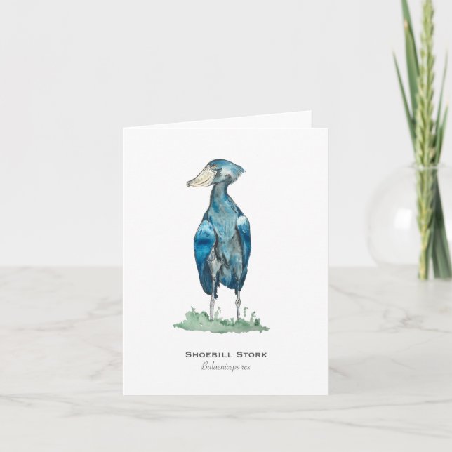 Shoebill Stork Folded Note Card Karte (Vorderseite)