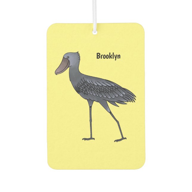 Shoebill-Vogel-Cartoon Autolufterfrischer (Vorderseite)