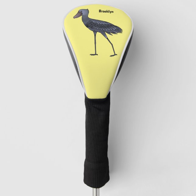Shoebill-Vogel-Cartoon Golf Headcover (Vorderseite)