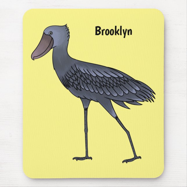 Shoebill-Vogel-Cartoon Mousepad (Vorne)