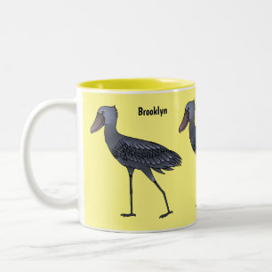 Shoebill-Vogel-Cartoon Zweifarbige Tasse