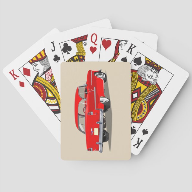 Shoebox Spielkarten 1955 rot (Rückseite)