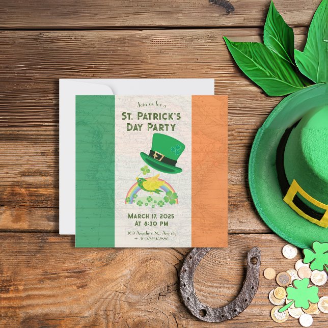 Shoemaker's Lucky Flight Einladung (Shoemaker's Lucky Flight Invitation on a table.)