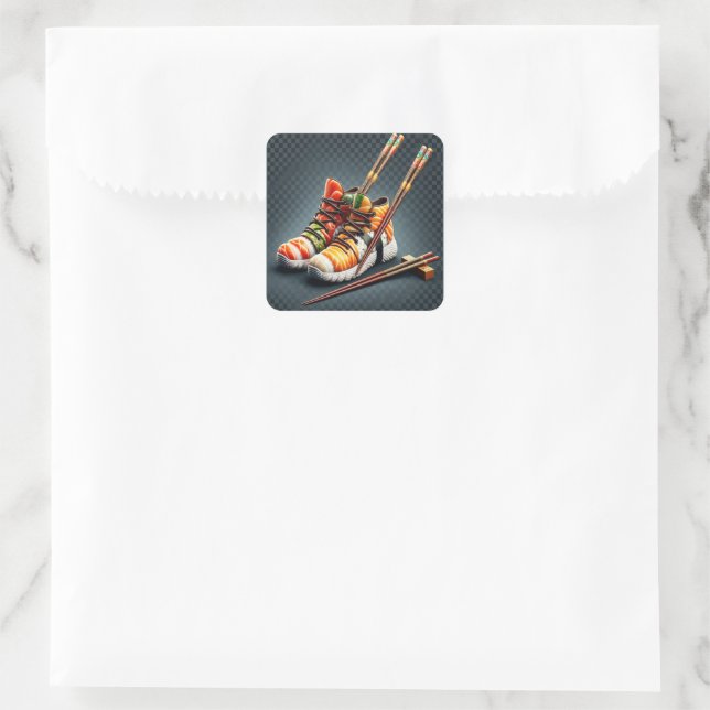 Shoeshi ME - Einzigartig Sushi Sneaker Quadratischer Aufkleber (Tasche)