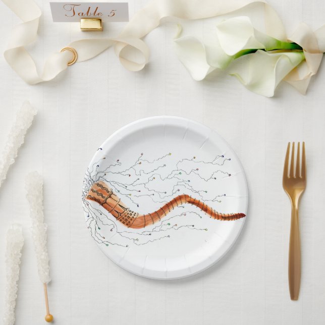Shofar BlowPaper Plate für Rosh HaShana Pappteller (Hochzeit)