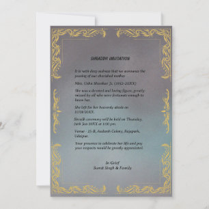 Shok Sandesh Hindu Shraddh Einladung