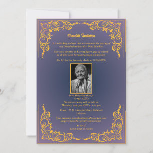 Shok Sandesh Hindu Shraddh Einladung