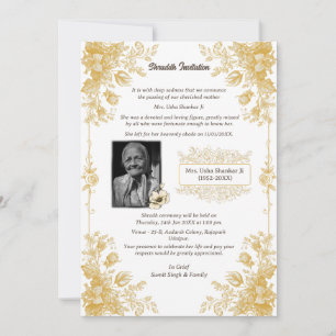 Shok Sandesh Hindu Shraddh Einladung