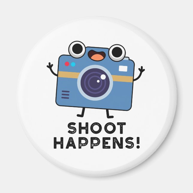 Shoot Happens Funny Camera Puff Magnet (Vorne)