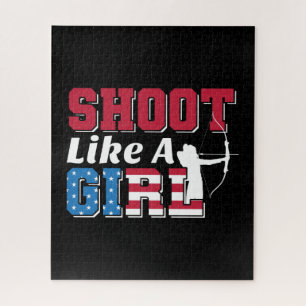 Shoot like a Girl Patriotic Archery Quote