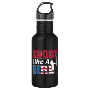 Shoot like a Girl Patriotic Archery Quote Edelstahlflasche