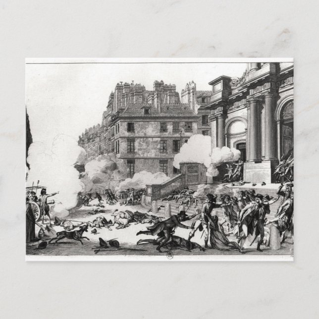 Shoot-out vor der Kirche St. Roch in Paris Postkarte (Vorderseite)