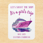 Shoot the Ship Cruise Group Girl's Pink Magnet<br><div class="desc">Dieses Design wurde mithilfe von digitaler Kunst erstellt und kann in dem Bereich personalisiert sein, der zur Verfügung gestellt wird, oder indem Sie den Klick wählen, um weitere Optionen anzupassen und den Namen, die Initialen oder die Wörter zu ändern. Sie können auch die Textfarbe und den Textstil ändern oder den...</div>