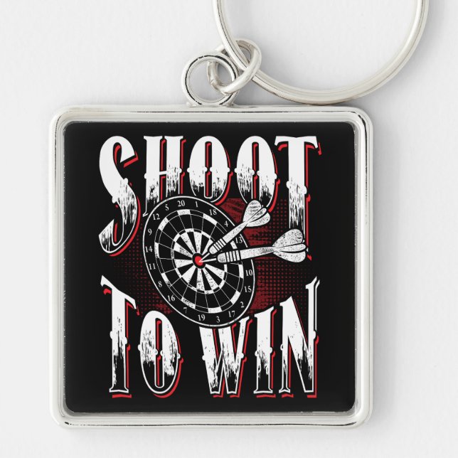 Shoot to Win - Dart Player Premium Schlüsselanhänger (Vorne)