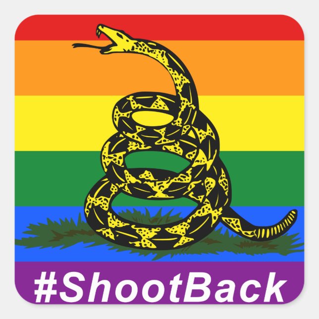 #ShootBack-Aufkleber Quadratischer Aufkleber (Vorderseite)