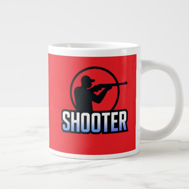 Shooter - Marksman Silhouette Premium Design Jumbo-Tasse (Rechts)