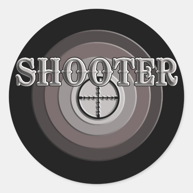 Shooter Runder Aufkleber (Vorderseite)