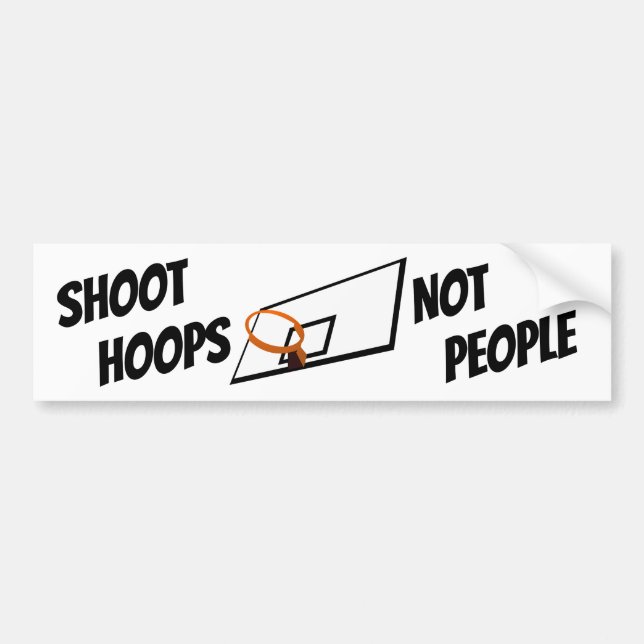 Shoothoops nicht Menschen Schwarz-Weiß-Text Autoaufkleber (Vorne)