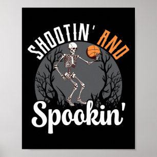 Shootin' and Spookin Skeleton Basketball Spieler H Poster